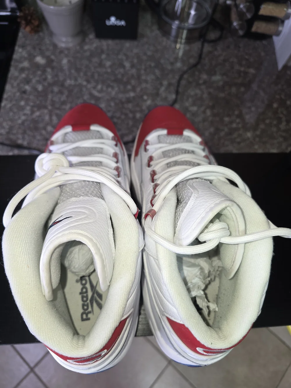 Reebok Question Mid Sneakers - White & Red Accents
